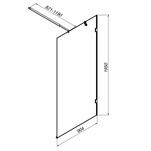 Душевая перегородка AM.PM X-Joy 90 W94WI-90-F1-BTE профиль Черный стекло прозрачное
