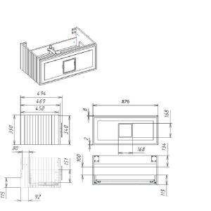 Тумба под раковину La Fenice Cubo FNC-01-CUB-B-90R 90 см