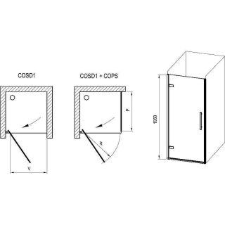 Душевая дверь Ravak Cool COSD1-80 X0VV40A00Z1 80 см профиль хром стекло Transparent
