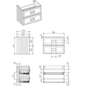 Тумба под раковину La Fenice Cubo Bianca FNC-02-CUB-B-80C-2 80 см