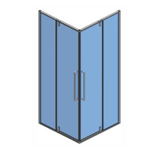 Душевой уголок AQUAme AQM7102-9 90x90 см профиль чёрный матовый стекло прозрачное