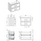 Тумба под раковину La Fenice Cubo Grigio Twin FNC-01-CUB-G-90R-2 90 см