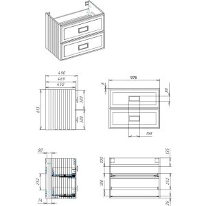 Тумба под раковину La Fenice Cubo Bianco FNC-02-CUB-B-100C-2 100 см