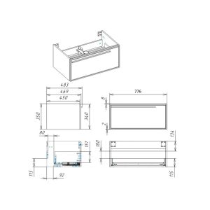 Тумба под раковину La Fenice Elba Grigio FNC-01-ELB-G-80C 80 см