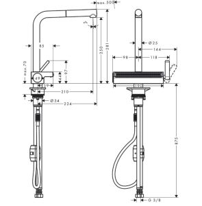 Смеситель Hansgrohe Hansgrohe M81 Aquno Select 250 73836000 для кухни