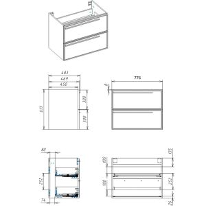 Тумба под раковину La Fenice Elba Grigio Twin FNC-01-ELB-G-80C-2 80 см