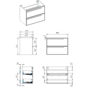 Тумба под раковину La Fenice Bianco Twin FNC-01-ELB-B-90R-2 90 см
