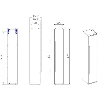 Шкаф-пенал La Fenice Elba Grigio FNC-05-ELB-G-30 30 см Шкаф-пенал La Fenice Elba Grigio FNC-05-ELB-G-30 30 см