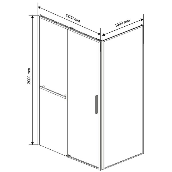 Душевой уголок Vincea Slim Soft 140x100 VSR-1SS1014CL профиль Хром стекло прозрачное