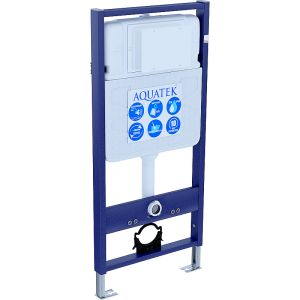 Комплект унитаза с инсталляцией Aquatek SET AQUATEK КЛАССИК-009 4в1 с сиденьем Микролифт и Белой клавишей смыва