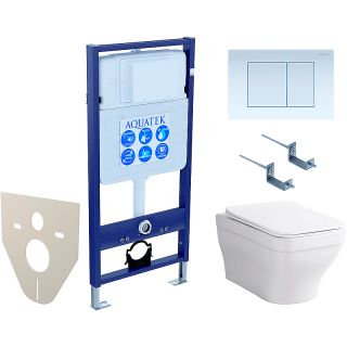 Комплект унитаза с инсталляцией Aquatek Set Aquatek Амадео cm-009 4в1 с сиденьем Микролифт и Белой клавишей смыва Комплект унитаза с инсталляцией Aquatek Set Aquatek Амадео cm-009 4в1 с сиденьем Микролифт и Белой клавишей смыва