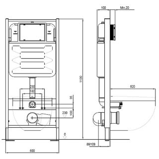 Комплект унитаза с инсталляцией Aquatek Set Aquatek Лугано 4в1 с сиденьем Микролифт и клавишей смыва Хром глянцевый