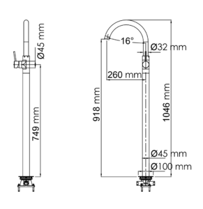 Смеситель для раковины напольный WasserKRAFT Main 4153