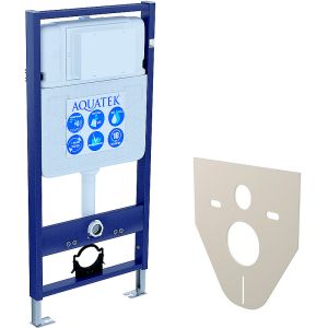 Комплект унитаза с инсталляцией Aquatek SET AQUATEK ПОЛАРИС-027 4в1 с сиденьем Микролифт и клавишей смыва белой