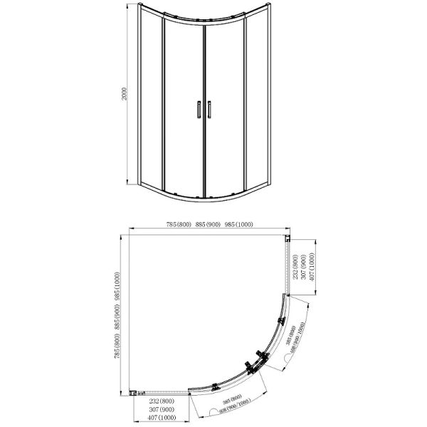 Душевой уголок Aquatek AQ ARI RO 08020CH 80x80см хром