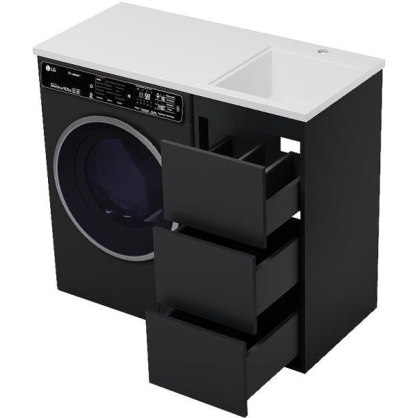 Напольная тумба под раковину Brevita Grafit УТ000015084 100 см Графит матовый