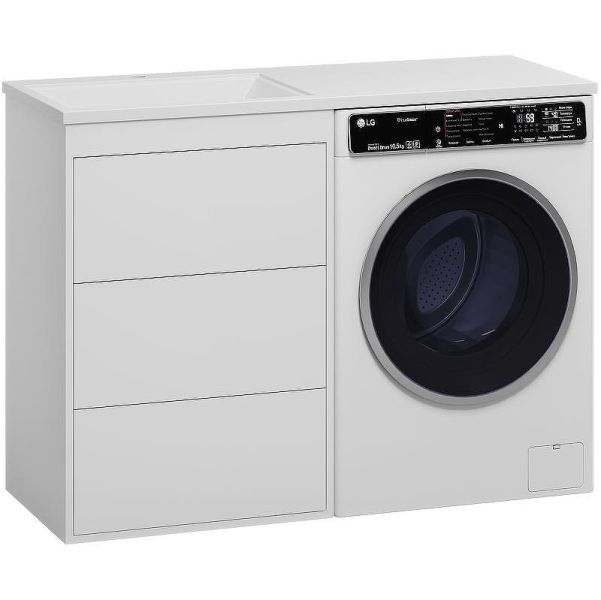 Напольная тумба под раковину Brevita Grafit 120 L УТ000014841  Белая матовая