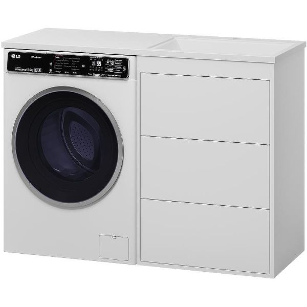 Напольная тумба под раковину Brevita Grafit 120 R УТ000015421 Белая матовая