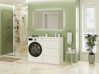 Напольная тумба под раковину Brevita Grafit 120 R УТ000015421 Белая матовая