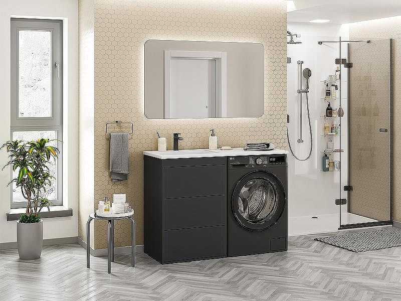 Напольная тумба под раковину Brevita Grafit 120 L УТ000012545 Графит матовый