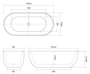 Акриловая ванна Aquatek Афина 170x78см белый AQ-44778