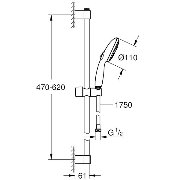 Душевой гарнитур Grohe Tempesta 27644003 Хром