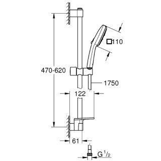 Душевой гарнитур Grohe Tempesta Cube 27576003 Хром Душевой гарнитур Grohe Tempesta Cube 27576003 Хром