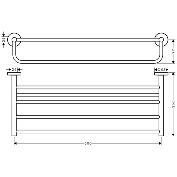 Полка для полотенец Hansgrohe Logis Universal 41720000 Хром