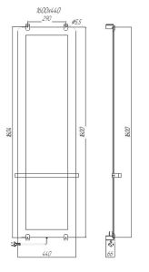 Электрический полотенцесушитель Allen Brau Infinity 8.21005.GL зеркальный 44х160 см