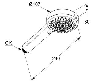 Душевая лейка Kludi Dive S 6883039-00 чёрный матовый