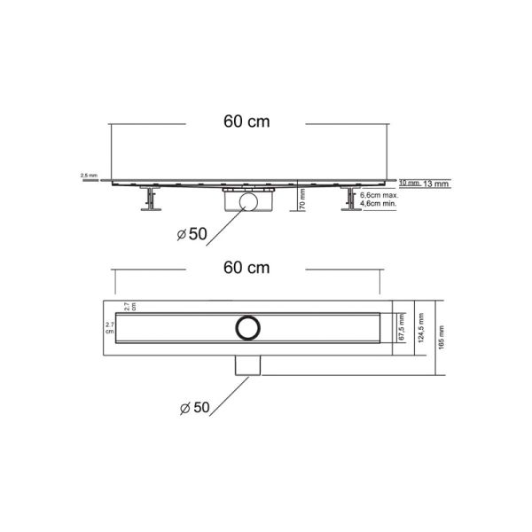 Душевой лоток Vincea Optima SAY.601.60.P.NSNGH 60 см