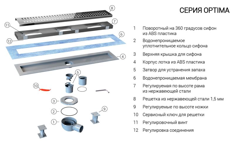 Душевой лоток Vincea Optima SAY.601.70.P.NSNGH 70 см