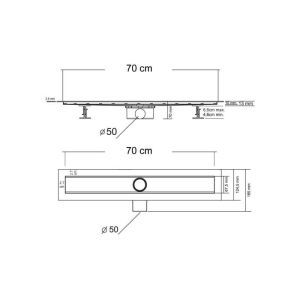 Душевой лоток Vincea Optima SAY.601.70.B.M.S.PITI 70 см