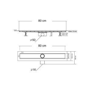 Душевой лоток Vincea Optima SAY.601.80.B.M.S.NSNGH 80 см