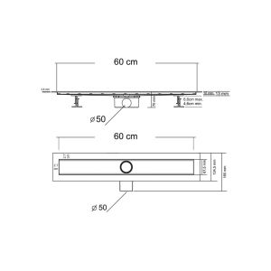 Душевой лоток Vincea Optima-S SAY.603.60.S.U 60 см