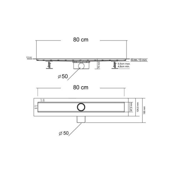 Душевой лоток Vincea Optima-S SAY.603.80.S.U 80 см