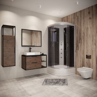 Душевая кабина Niagara NG-3503-14G с гидромассажем 80x80см серебро/тонированное