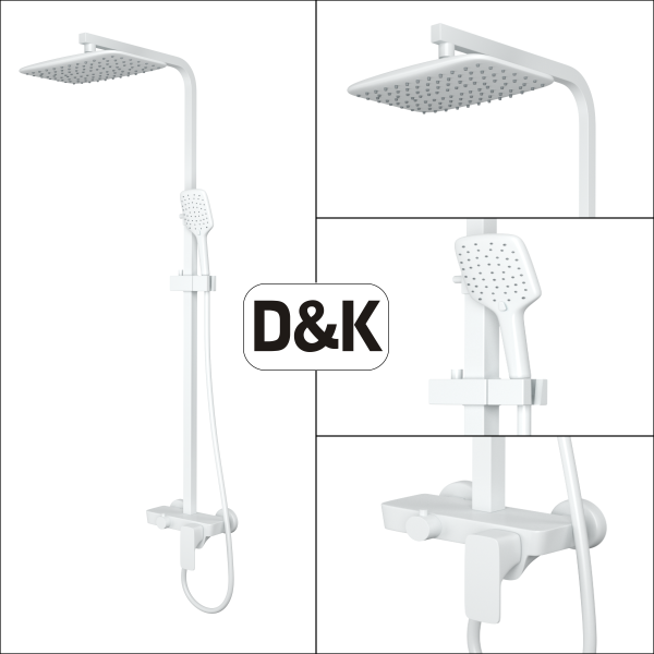 Душевая стойка D&K Berlin.Steinbeis DA1433726A02 белый матовый