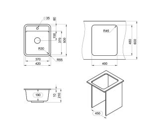 Мойка кухонная Granula Standart 4202, ГРАФИТ Мойка кухонная Granula Standart 4202, ГРАФИТ