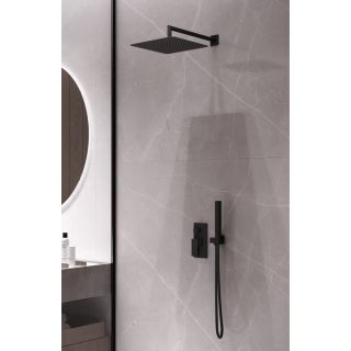 Верхний душ Boheme VENTURO (QUBIC) латунь Black  30*30cm черный