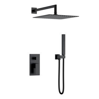 Верхний душ Boheme VENTURO (QUBIC) латунь Black  30*30cm черный