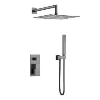 Верхний душ Boheme QUBIC латунь GUN METALL  30*30cm графит