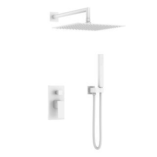 Верхний душ Boheme QUBIC латунь WHITE  30*30cm белый матовый