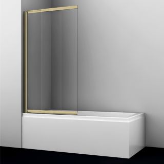 Шторка на ванну WasserKRAFT Schunter 82S02-100 100 см профиль золото стекло прозрачное