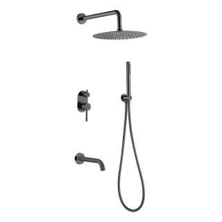 Верхний душ Boheme UNO Shine Gun Metall 30cm  латунь графит