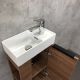 Comforty Тумба-умывальник "Сорренто-90Н" 00-00013520 светло-серый с черной столешницей c раковиной Comforty 9110