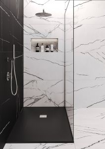 Душевой поддон Starohome Solid 1237837 140x80см чёрный матовый