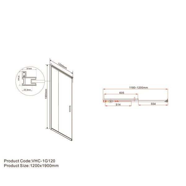 Душевой уголок Vincea Garda VSS-1G8012CL 120x80 см