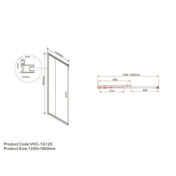 Душевой уголок Vincea Garda VSS-1G1112CLB 120x110 см
