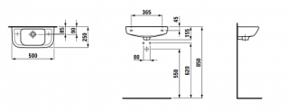 Раковина Laufen PRO 8.1695.7.000.105.1 50х25 Раковина Laufen PRO 8.1695.7.000.105.1 50х25